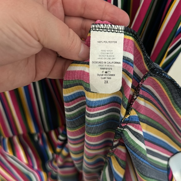 Multicolor Striped Ruffle Dress - Picture 6 of 14